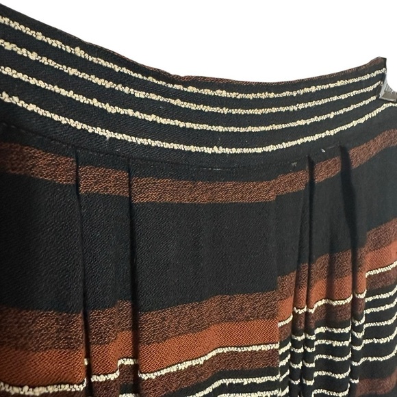 VTG. RARE 1950’s LILY MONTEZ HAND DETAILED STITCH EARTHY STRIPED BOHO MIDI SKIRT - Picture 6 of 13